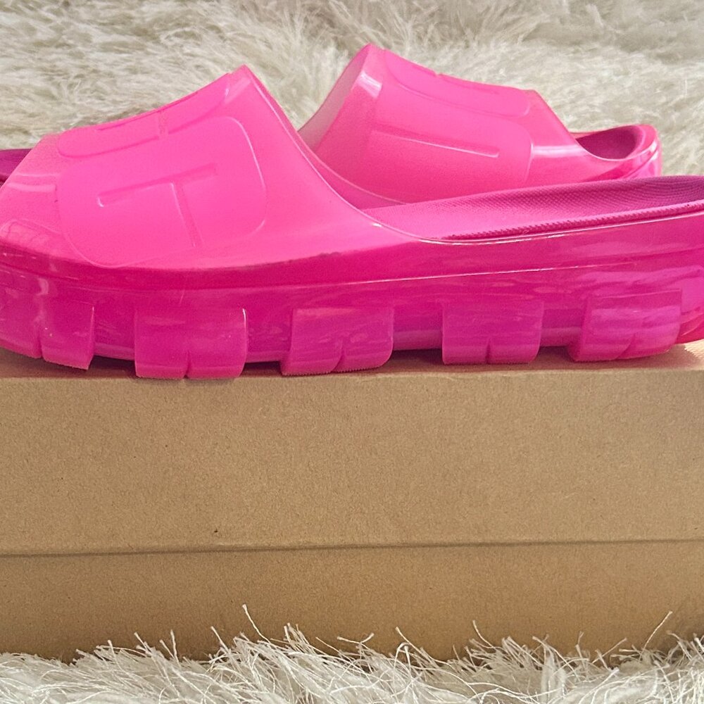 UGG Women's Vibrant Pink Slide Sandals - Picture 5 of 5
